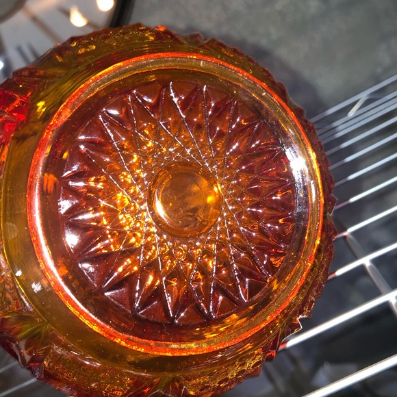 🔥 😱STUNNING! VTG L.E. Smith Amberina Nappy Candy Dish w/Handle🔥 - Picture 4 of 5
